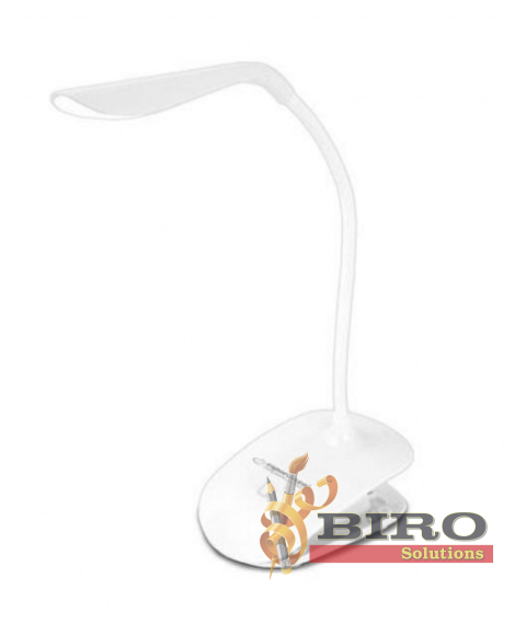 Lampă de birou cu clemă Esperanza DENEB ELD104W, 14 LED-uri, albă – Touch, protecție ochi 